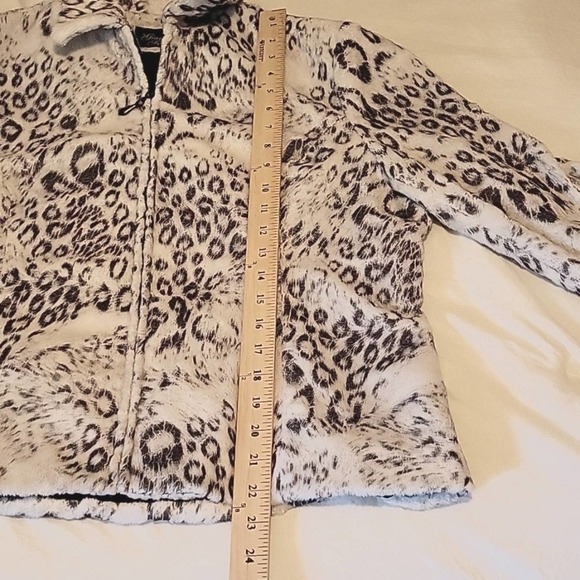 Vintage Giancarlo Ferrari Coat Jacket Animal Print Faux Fur Full Zip Women's 14 - Picture 8 of 9
